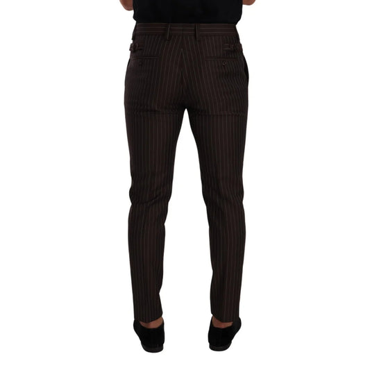 Luxurious Dolce Gabbana Virgin Wool Dress Trousers with Button Closure &