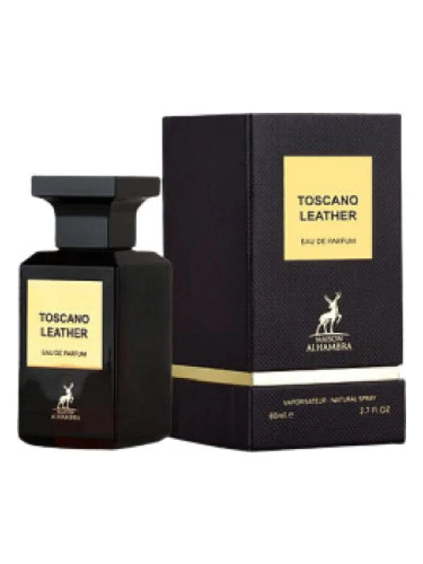 Sensual Raspberry Meets Smoky Wood in Alhambra Toscano Leather Men’s Cologne Lattafa