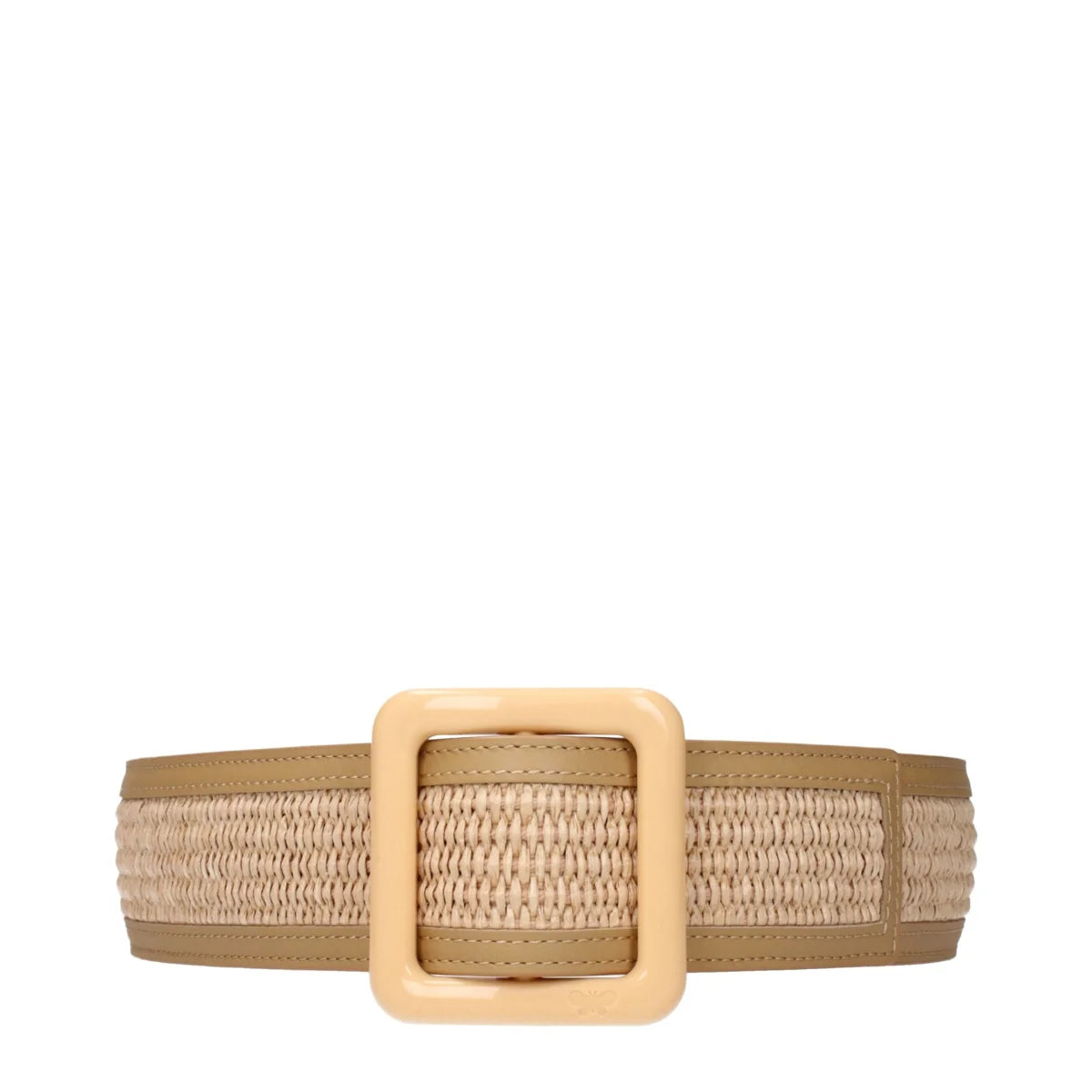 Max Mara Beige Raffia Belt with Chic Front Detail