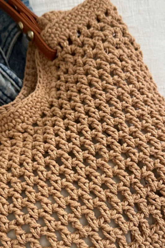 Chic Medium Cotton Shopping Bag With Spacious Design Bags bags Trendsi