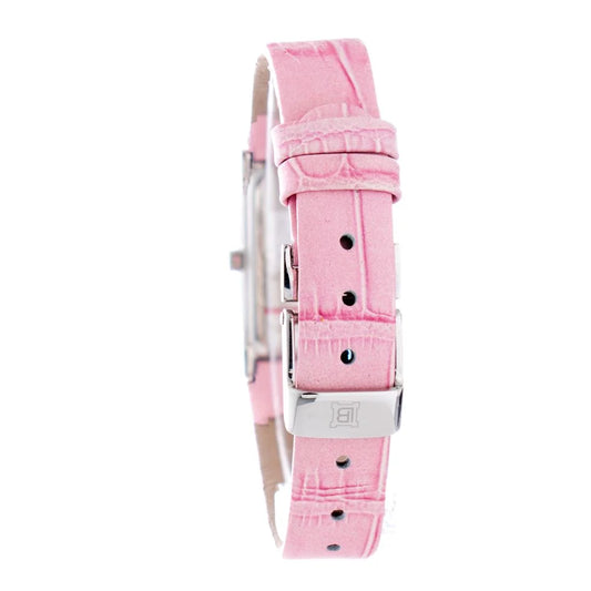 Pink Leather Quartz Watch for Women Fashion Clothing Accessory Laura Biagiotti