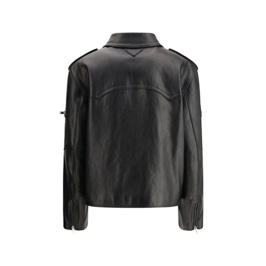 Prada Biker Leather Jacket Bold Sophistication for Modern Style
