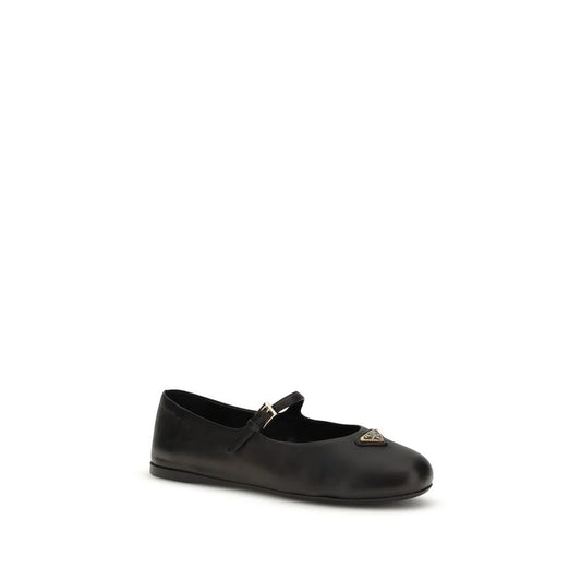 Prada Black Lamb Ovis Aries Ballet Flats