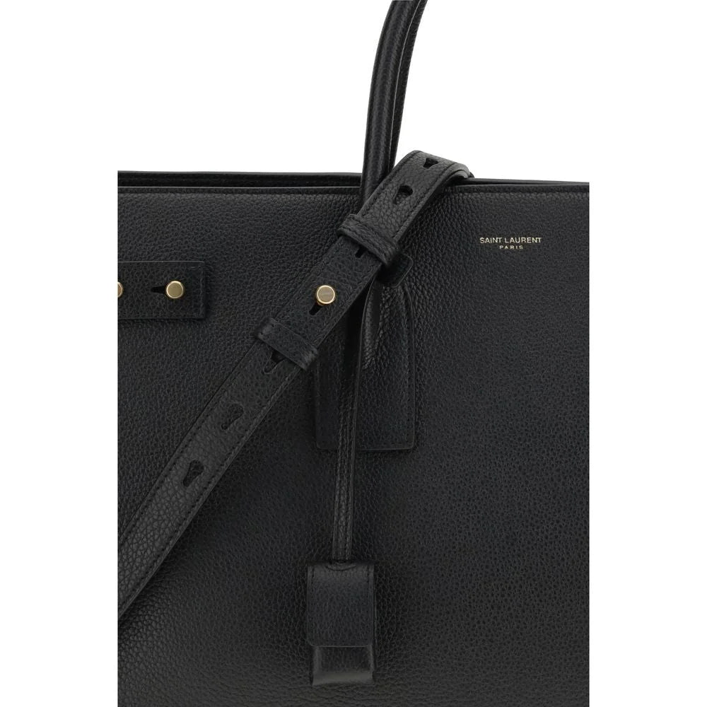 Saint Laurent Black Calf Leather Bos Taurus Handbag
