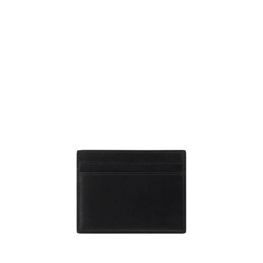 Saint Laurent Calfskin Card Holder with Brand Monogram Pressure-Stamped
