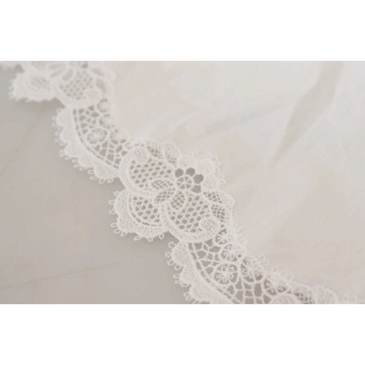 Seductive Elegance Dolce Gabbana White Lace Trim Blouse &
