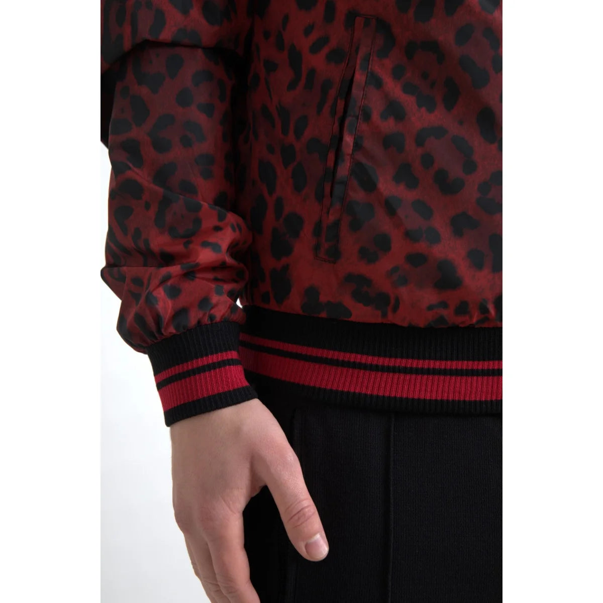 Showstopping Dolce Gabbana Red Leopard Print Bomber Jacket &