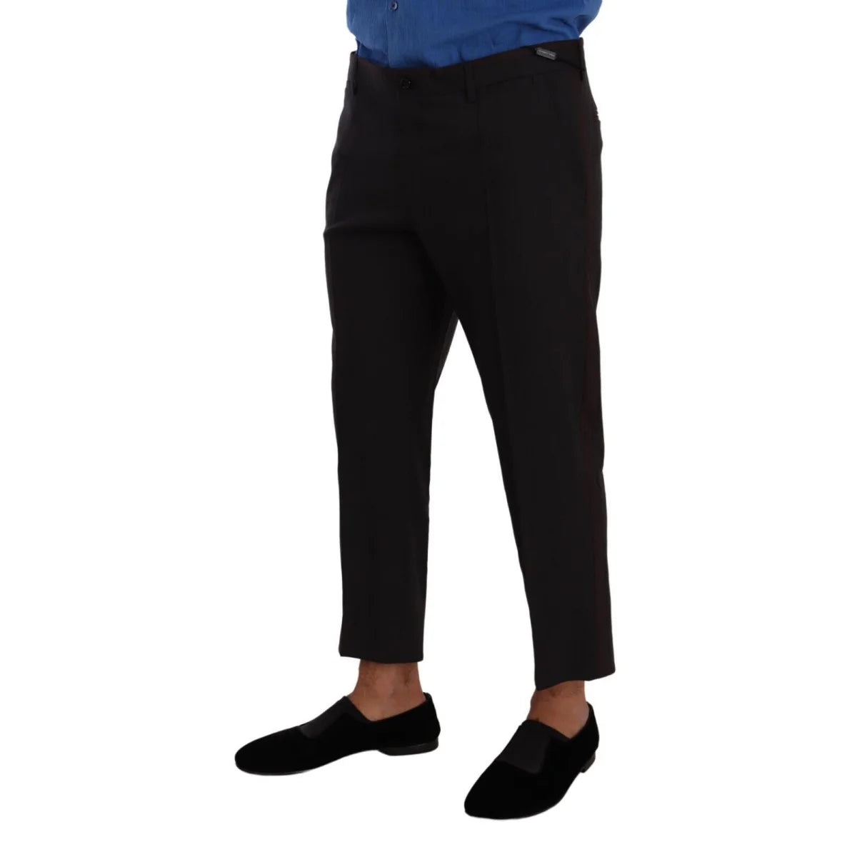 Sleek Dolce Gabbana Wool Stretch Mens Cropped Dress Pants &
