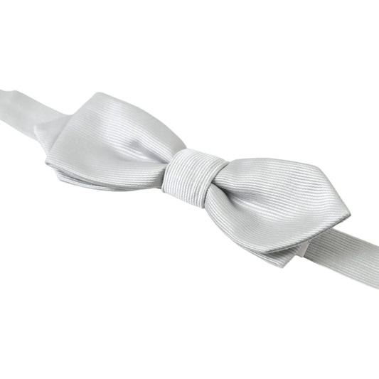 Stunning Dolce Gabbana Adjustable Silk Bow Tie with Metal Clasp &