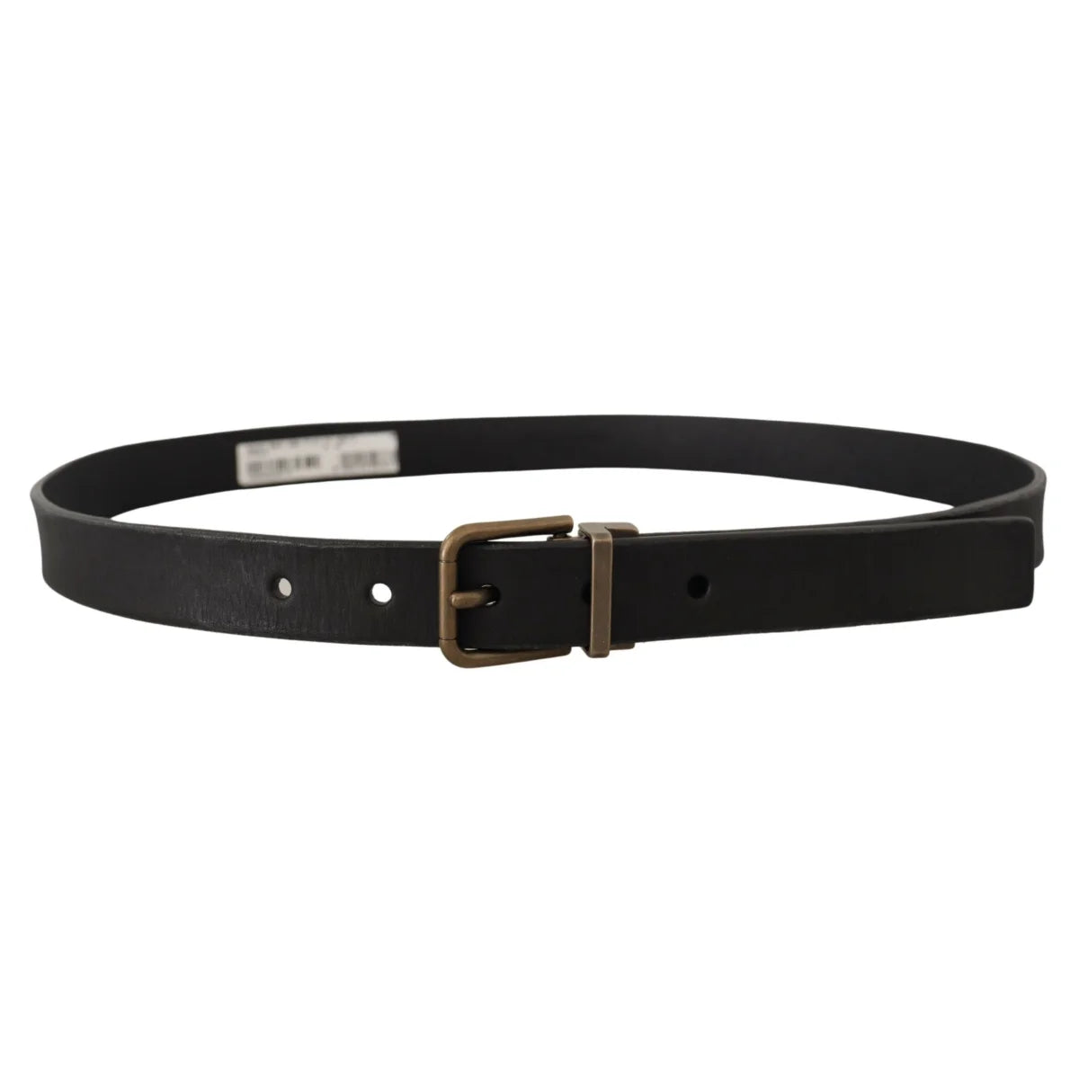 Stunning Dolce Gabbana Black Leather Belt with Vintage Metal Buckle &