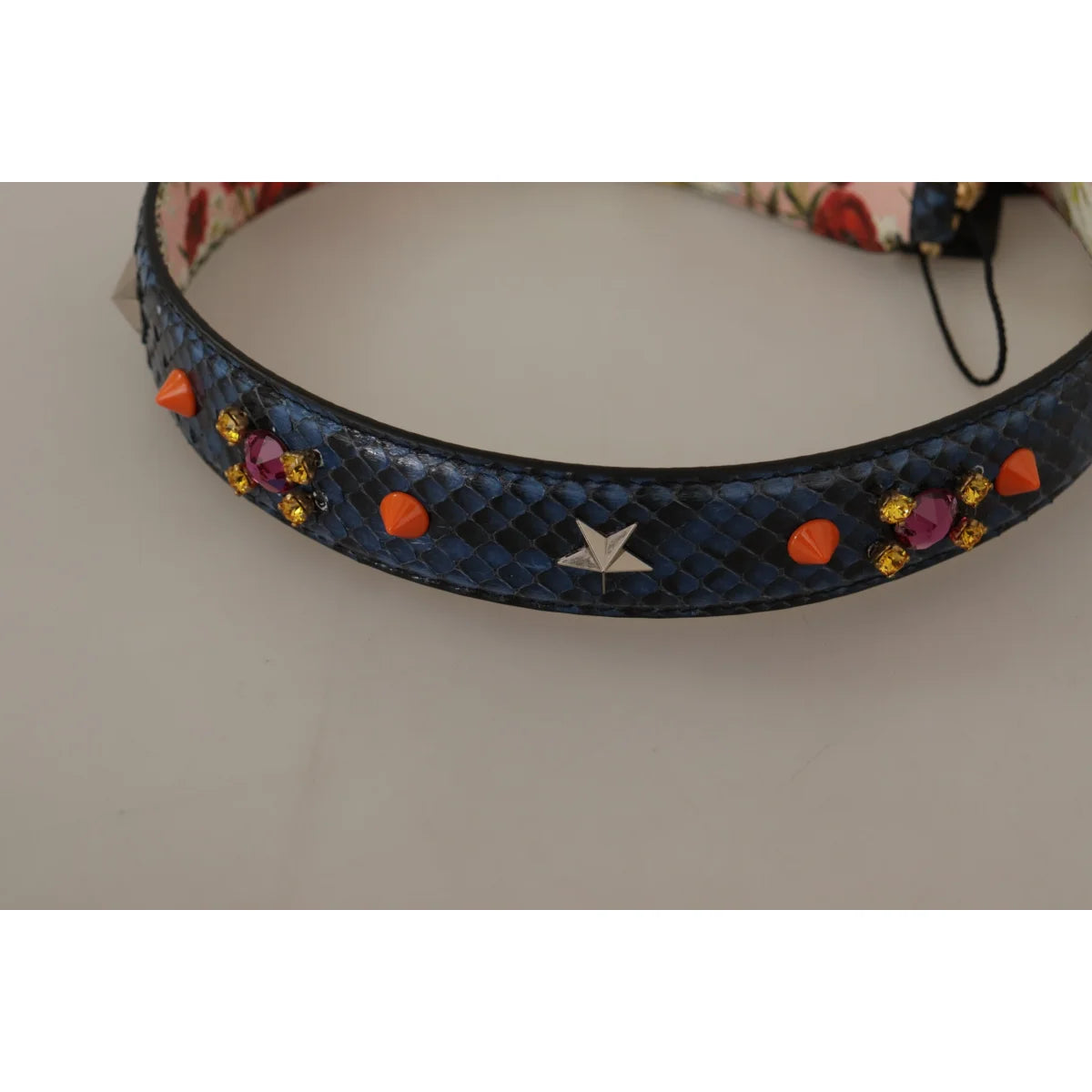 Stunning Dolce & Gabbana Blue Python Leather Shoulder Strap