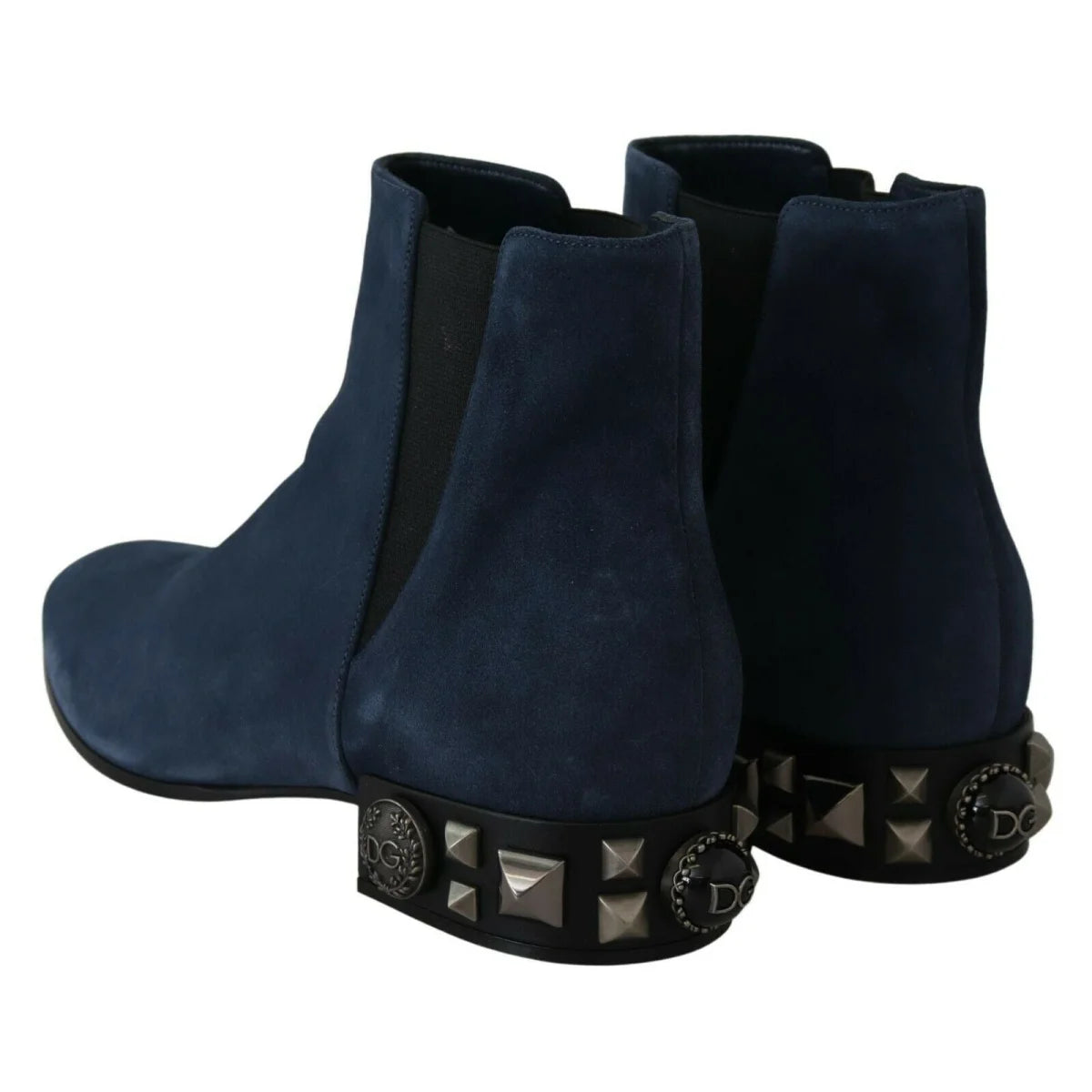 Stunning Dolce Gabbana Blue Suede Studded Ankle Boots &