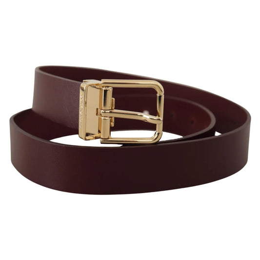 Stunning Dolce & Gabbana Gold Buckle Dress Belt in Luxe Leather