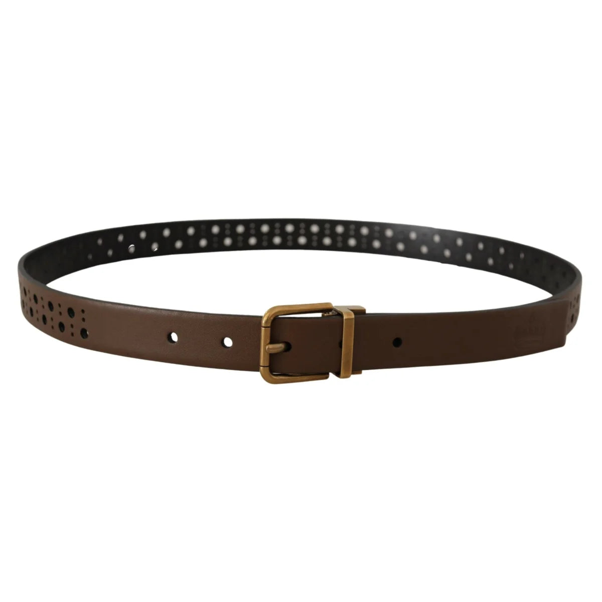 Stunning Dolce Gabbana Leather Belt With Gold Tone Buckle &