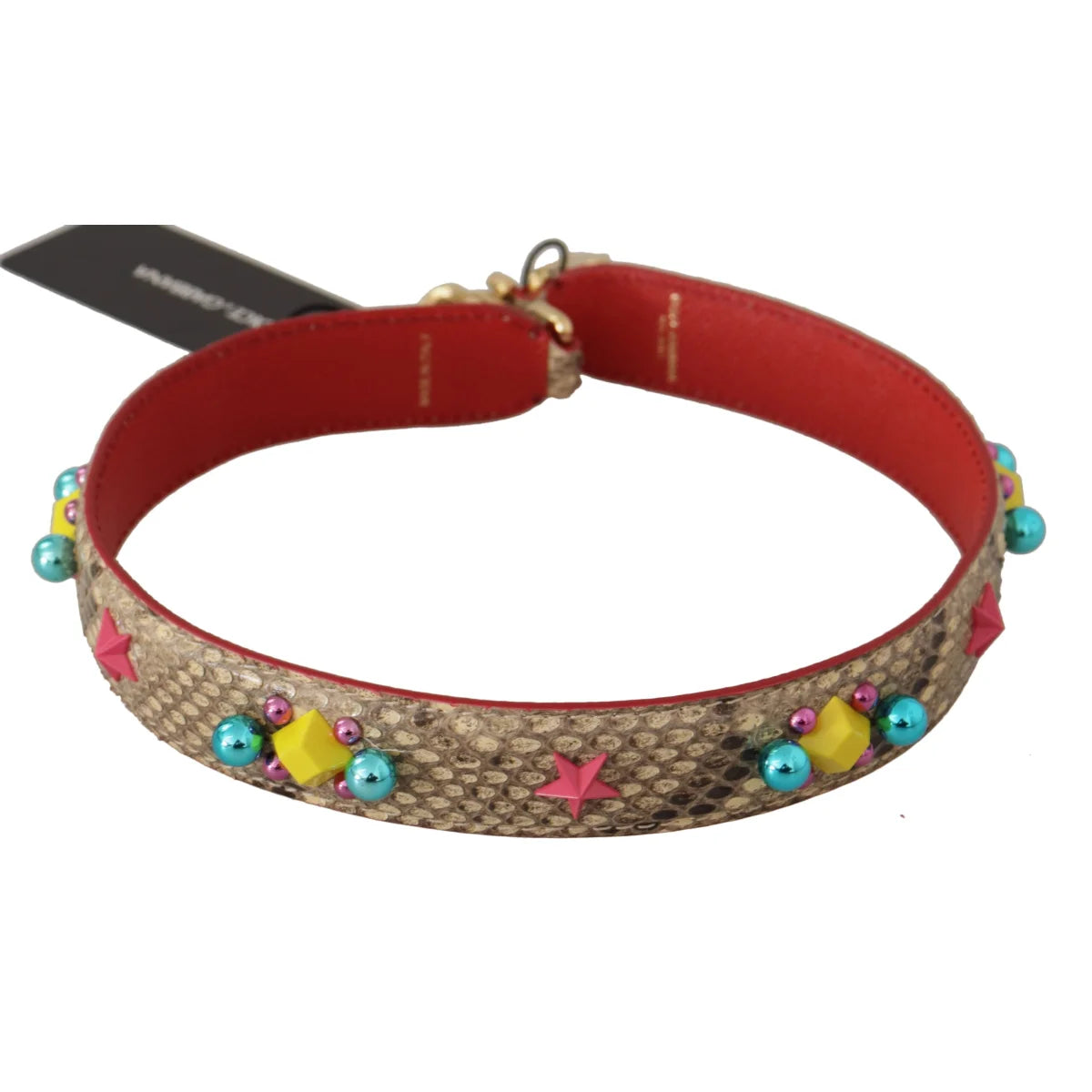 Stunning Dolce Gabbana Python Leather Bag Strap with Gold Metal Detailing &