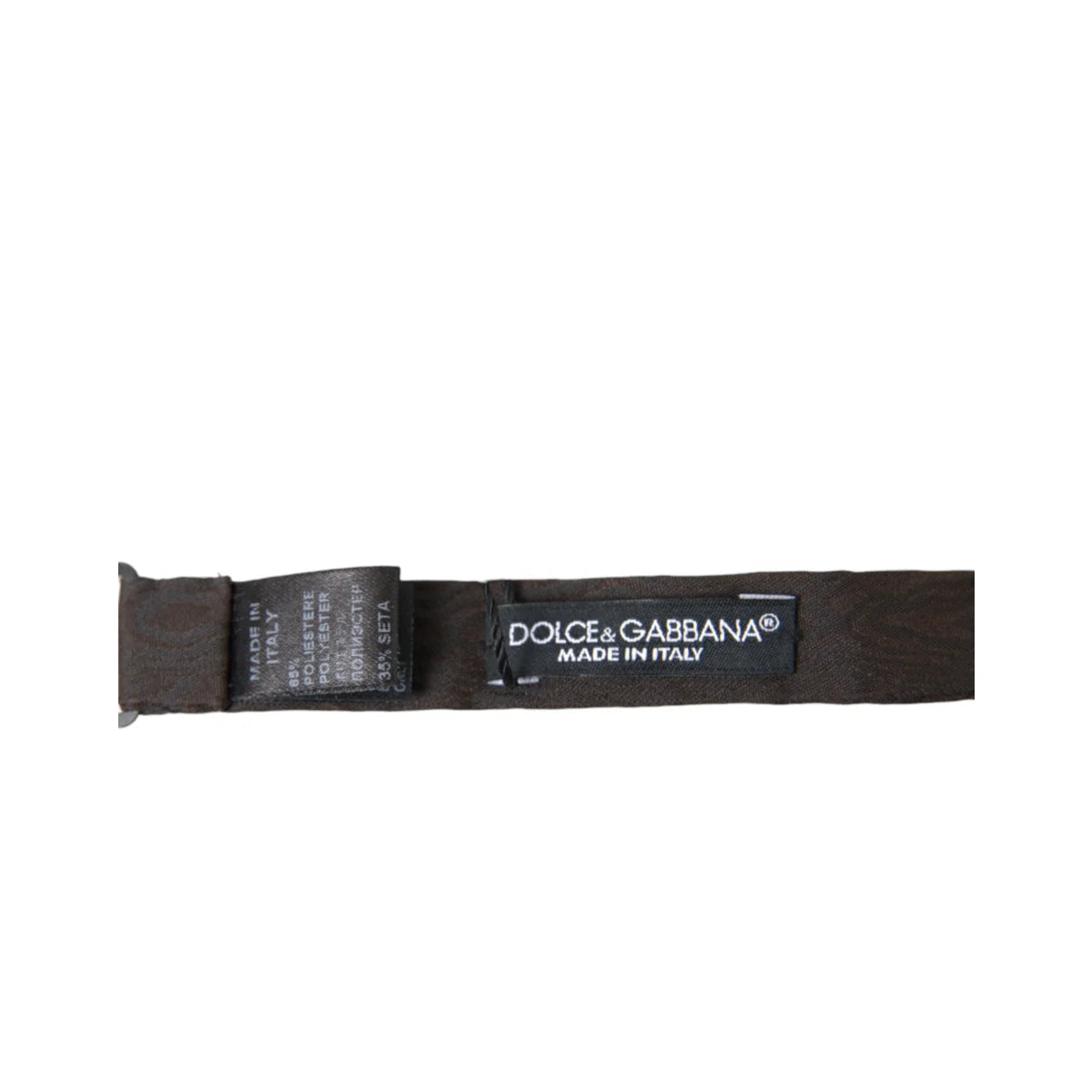 Stunning Dolce Gabbana Silk Adjustable Brown Bow Tie &