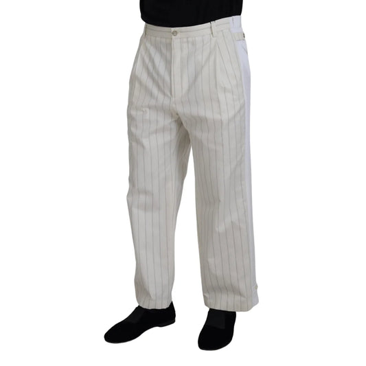 Stunning Dolce Gabbana White Striped Mainline Trousers &