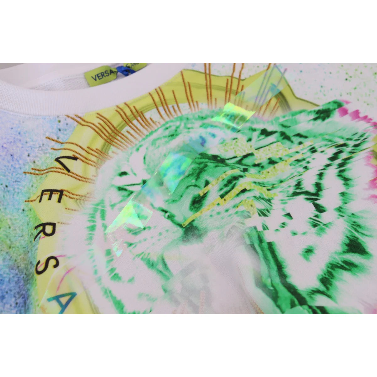 Stunning Versace Jeans White Graphic Print Dress Sweater