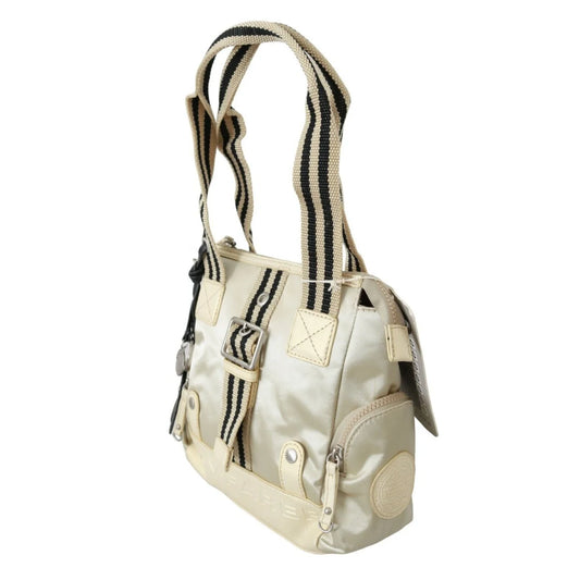 Stylish Wayfarer Beige Handbag With Fabric Strap Zipper Closure WAYFARER
