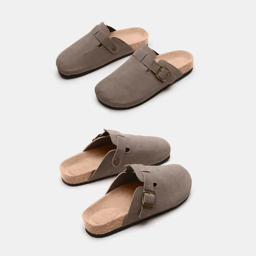 Trendy Suede Closed Toe Buckle Slide in Euro Sizes for Perfect Foot Length Shoes Sneakers Trendsi