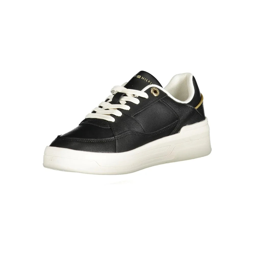 Tommy Hilfiger Black Sneakers with Premium Polyethylene and Leather