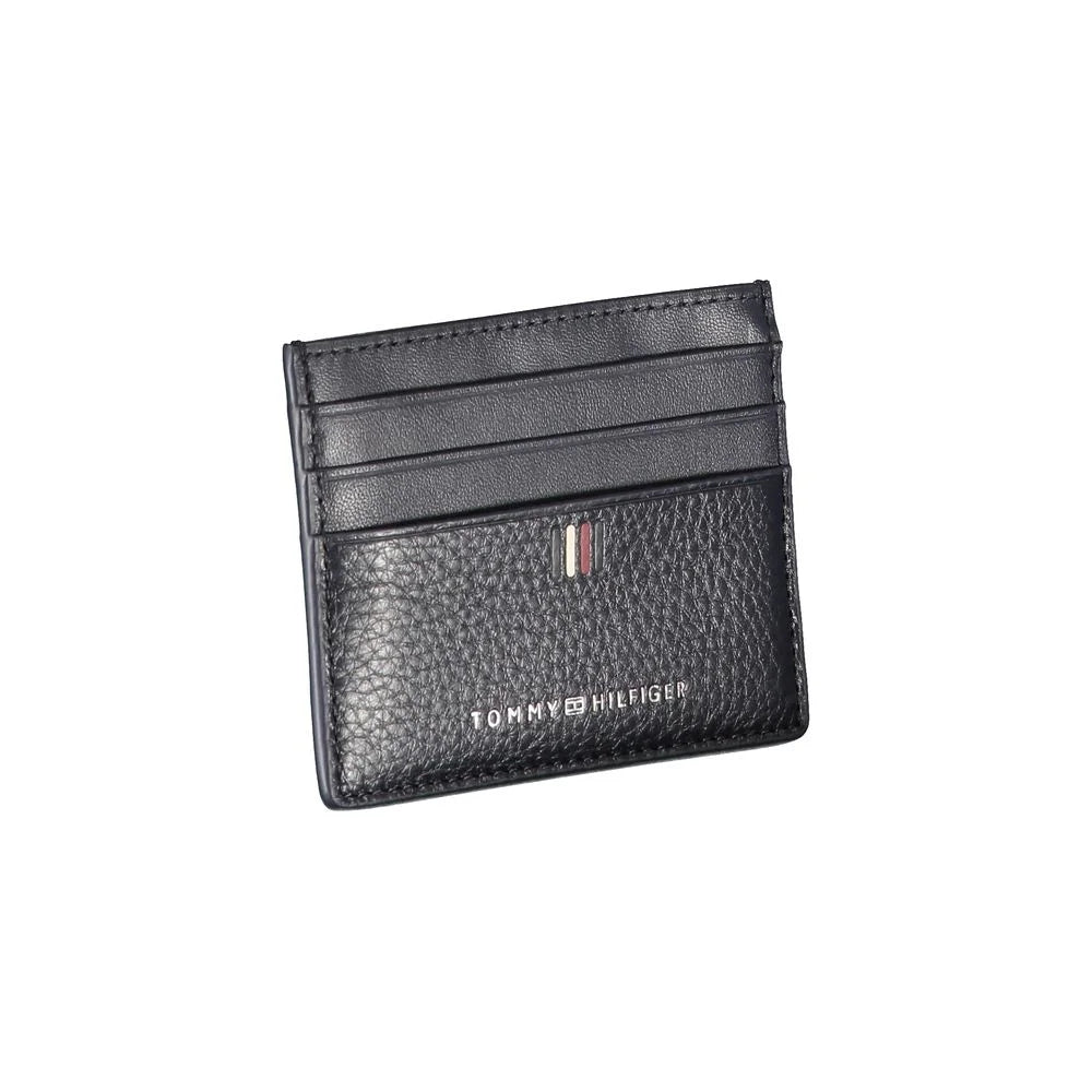 Tommy Hilfiger Blue Leather Card Holder with Contrast Details
