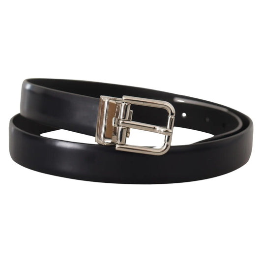 Unleash Style Authentic Dolce and Gabbana Leather Belt with Metal Buckle &