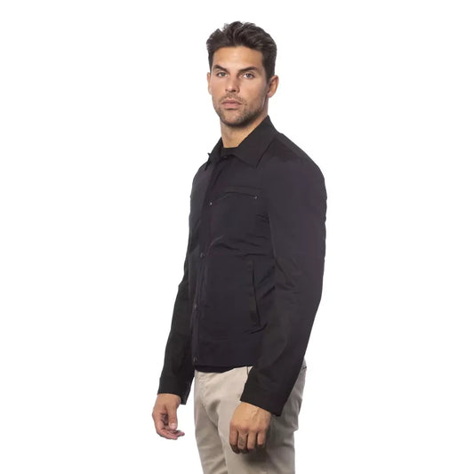 Verri Black Cotton Men Bomber Jacket