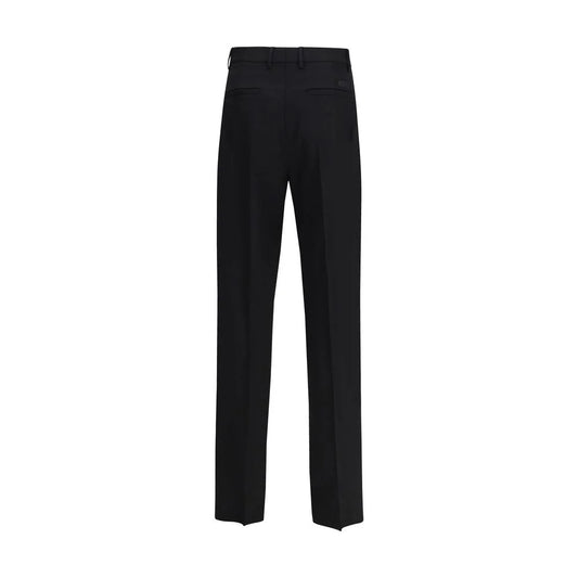 Versace Black Fleece Wool Dress Pants