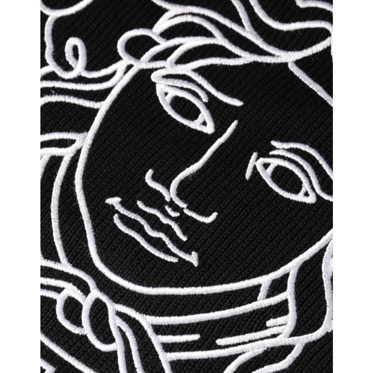 Versace Black Medusa Pullover Sweater with Crew Neck and Embroidery