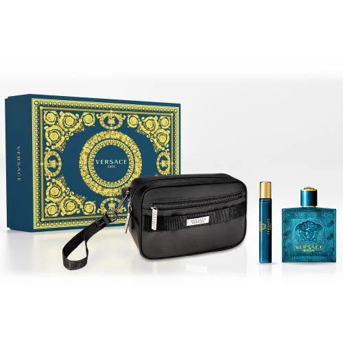 Versace Eros 3 Piece Gift Set Eau De Toilette Spray for Men Men’s Sets