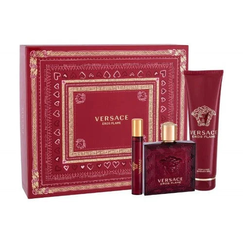 Versace Eros Flame Piece Gift Set for Men Eau De Parfum and Shower Gel Men’s Sets