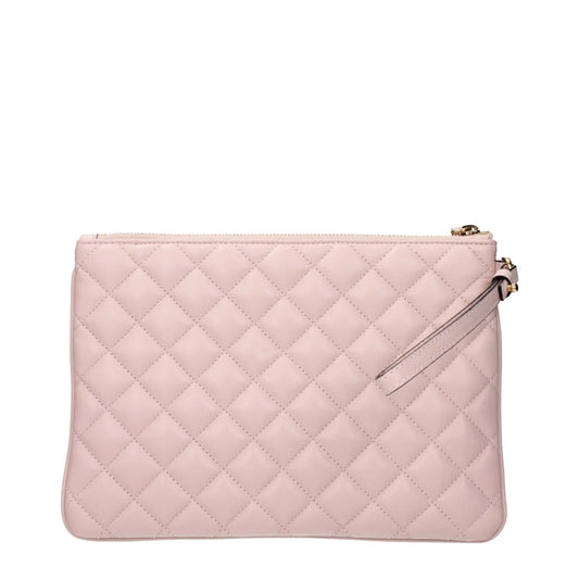 Versace Pink Leather Clutch Bag