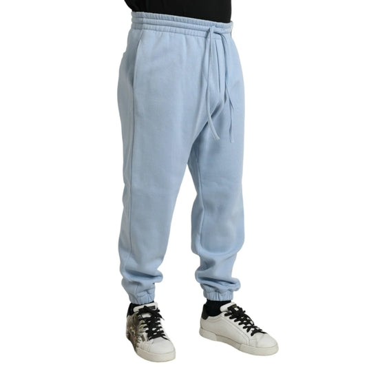 Vibrant Gabbana Light Blue Skinny Cotton Blend Jogger Pants Dolce &
