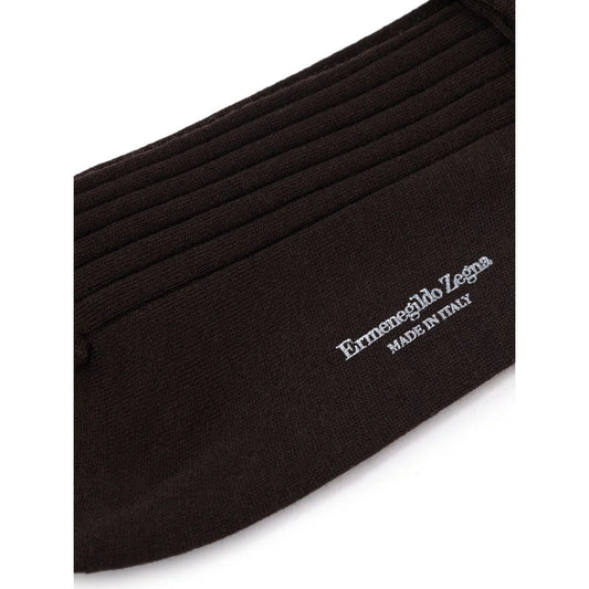 Zegna Brown Wool 3-Pack Men’s Socks Made in Italy ZEGNA