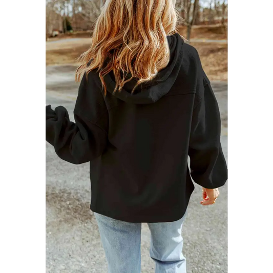 Elevate Your Wardrobe Game with Zip Up Drawstring Hooded Jacket Clothing Tops Trendsi