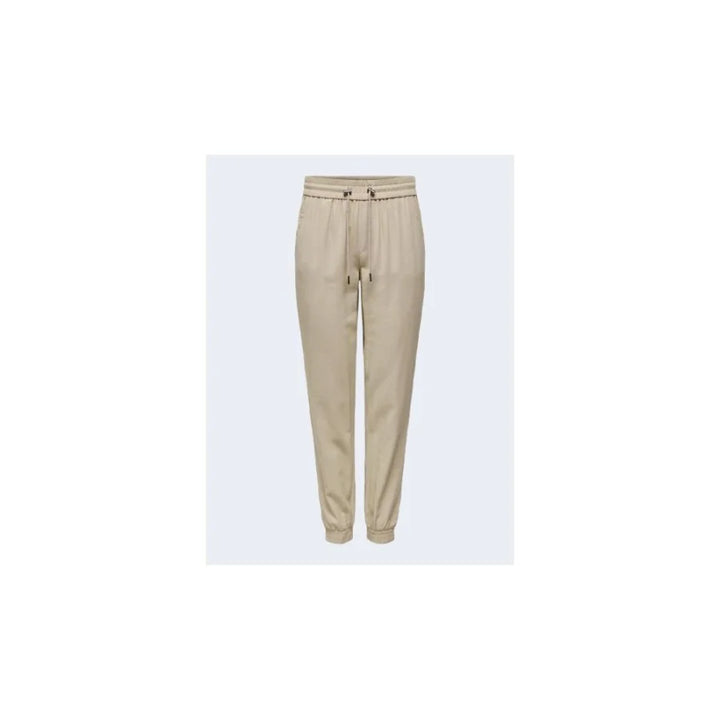 Only Beige Viscose Casual Pants