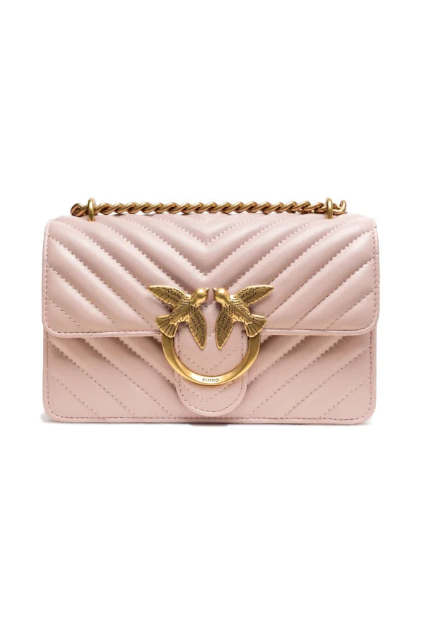 PINKO Powder Pink Love One Mini Shoulder Bag
