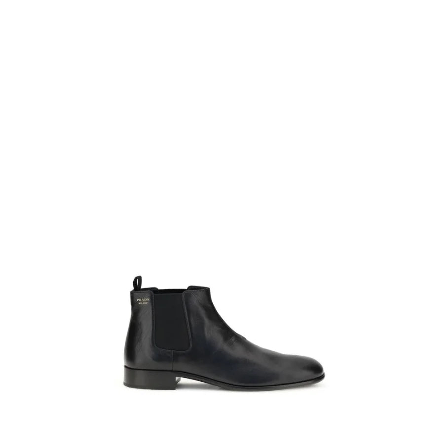 Prada Black Goatskin Ankle Boots
