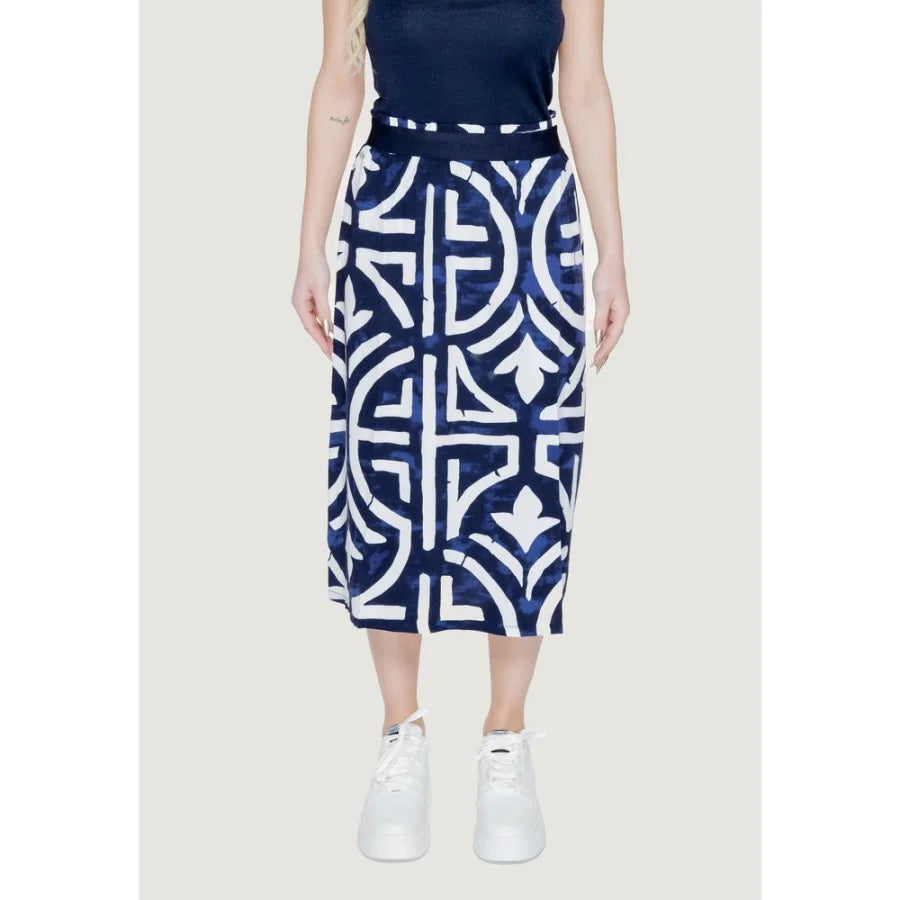Street One Blue Viscose Long Skirt