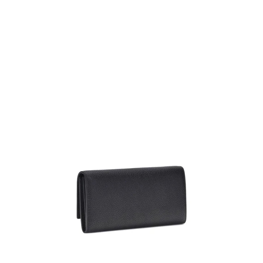 Ferragamo Black Calf Leather Bos Taurus Wallet