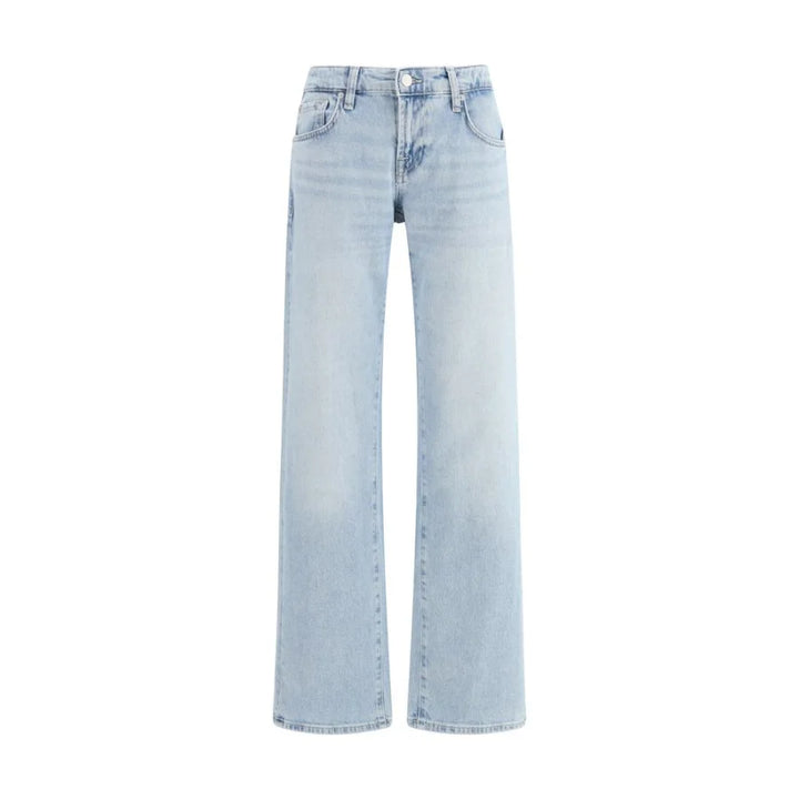 7FOR Blue Cotton Straight-Leg Jeans