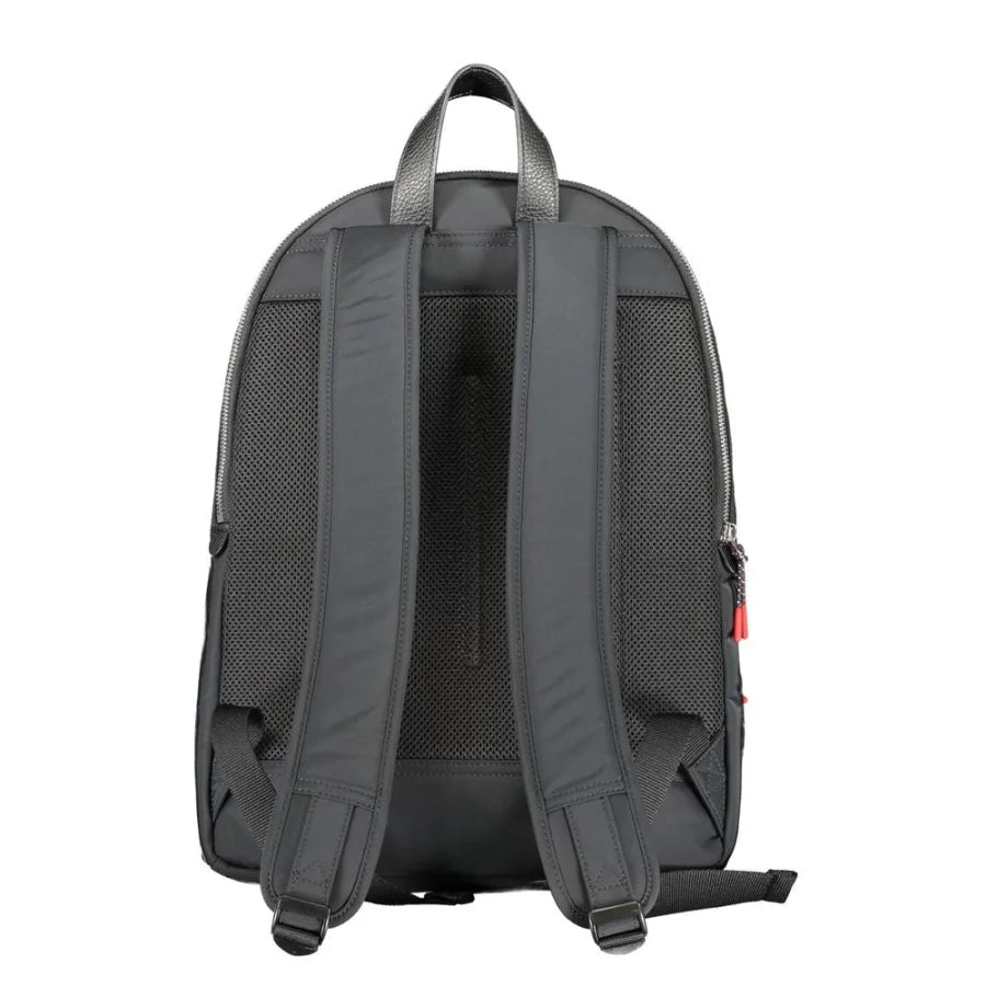 Tommy Hilfiger Black Polyester Men Backpack
