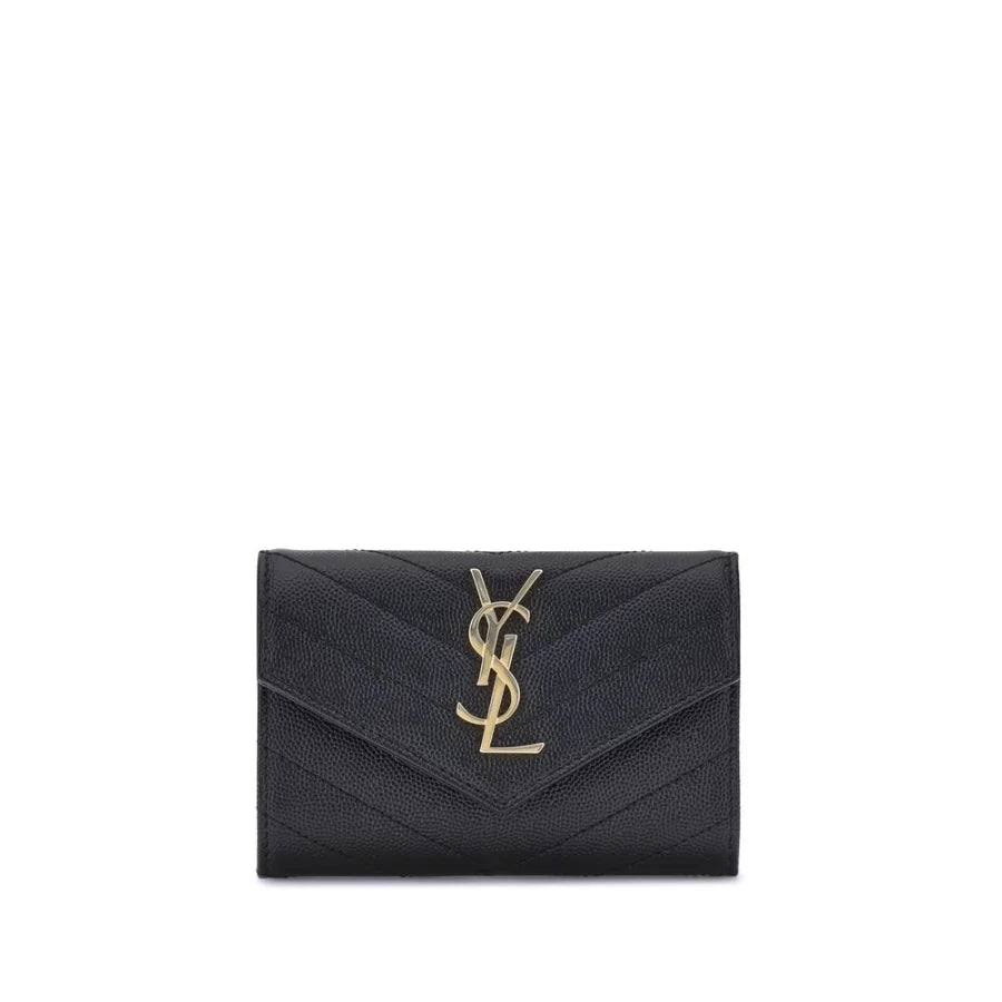 Saint Laurent Black Calf Leather Bos Taurus Wallet