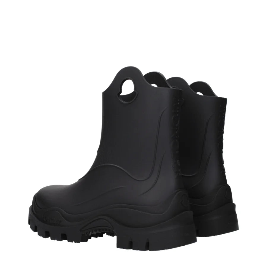 Moncler Black Cotton Ankle Boots