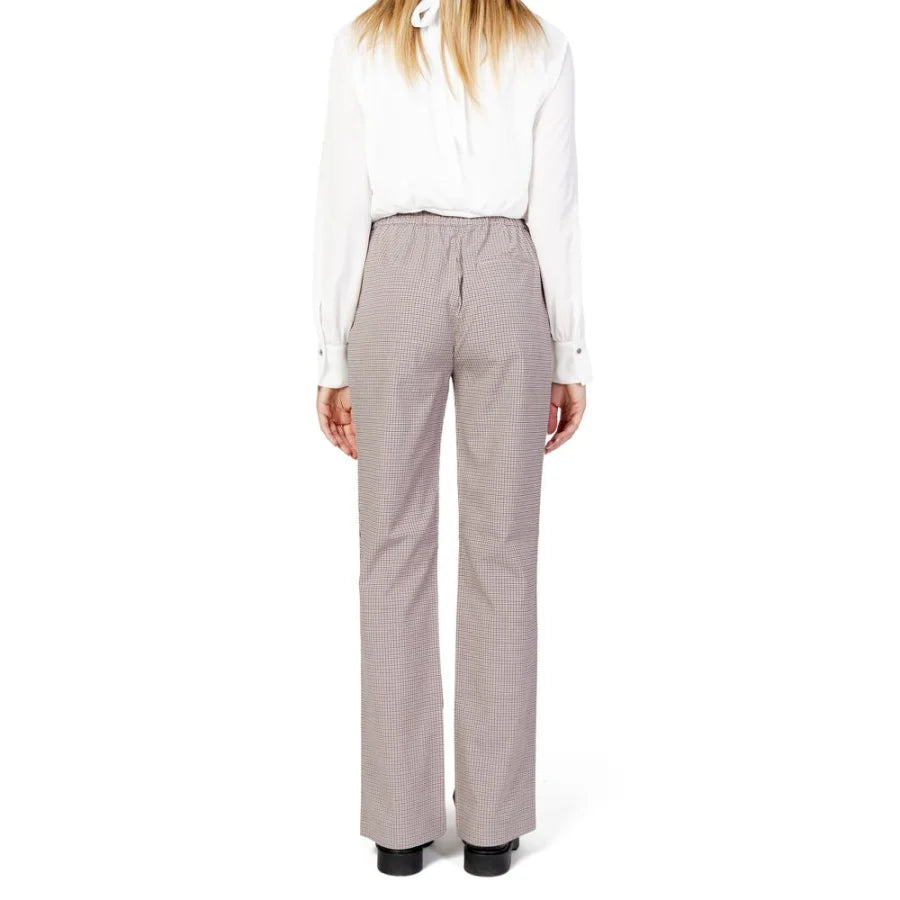 Only Beige Polyester Flared Pants