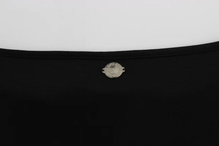 Versace Jeans Black Modal Silk Shift Knee Dress