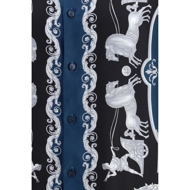 Versace Blue Silk Shirt