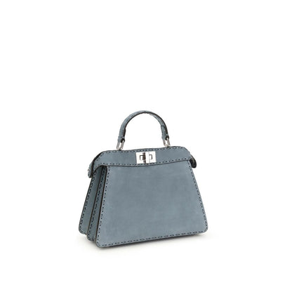 Fendi Light Blue Calf Leather Bos Taurus Handbag