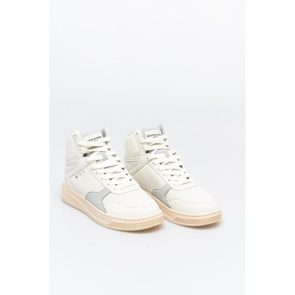 Scotch &amp; Soda White And High Top Sneakers